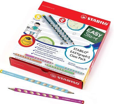 Tenká ergonomická grafitová tužka pro leváky a praváky - STABILO EASYgraph S - 48 ks balení - Stupeň tvrdosti HB - v různých barvách - 1