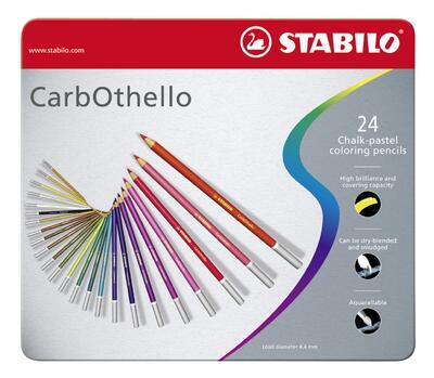 STABILO CarbOthello Křídové pastelky v kovovém boxu - 24ks - 1