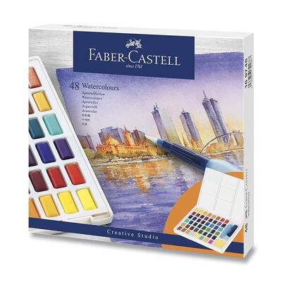 Faber-Castell  Akvarelové barvy s paletou, 48ks - 1
