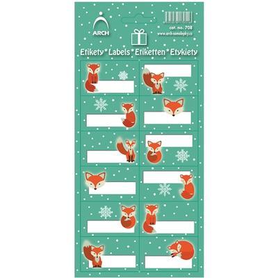 Dárkové vánoční etikety - lišky