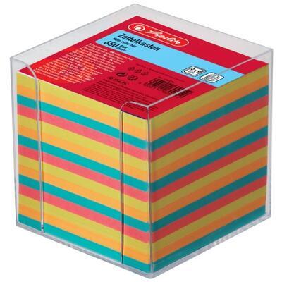 Herlitz Špalík 9x9x9cm/650 listů, box transparentní - barevný