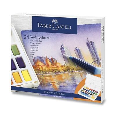 Faber-Castell Akvarelové barvy s paletou, 24ks - 1