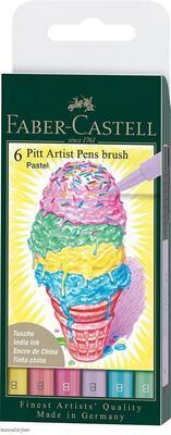 Faber-Castell PITT Artist Pen Brush - Pastel 6 ks - 1