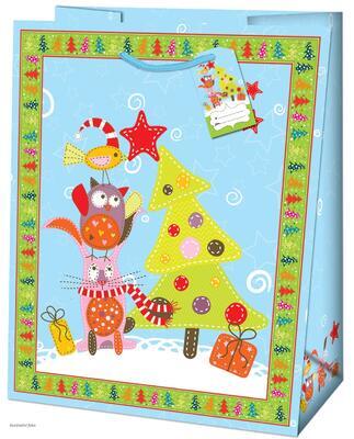 Taška dárková  Medium - s dětským vánočním motivem 23x19x10,2 cm