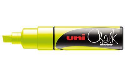 UNI PWE-8K Křídový popisovač 8mm - fluo žlutý - 1