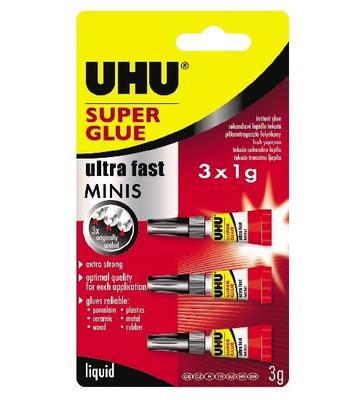 Sekundové lepidlo UHU Super Glue - 3x1g