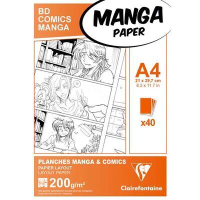 Blok Clairefontaine Manga BD/Comic pack A4, 200g/m2, 40 listů - 1