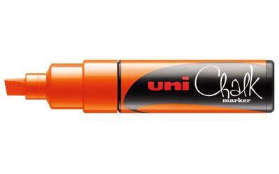 UNI PWE-8K Křídový popisovač 8mm - fluo oranžový - 1