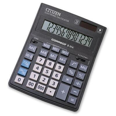 Stolní kalkulátor Citizen, Correct, D-314, černý