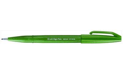 Pentel SES15C-D2X Popisovač Touch Brush Sign Pen - olivový - 1