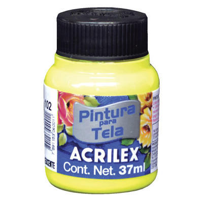 Acrilex Barva na textil 37ml - fluorescenční citrónová žluť 102 - 1