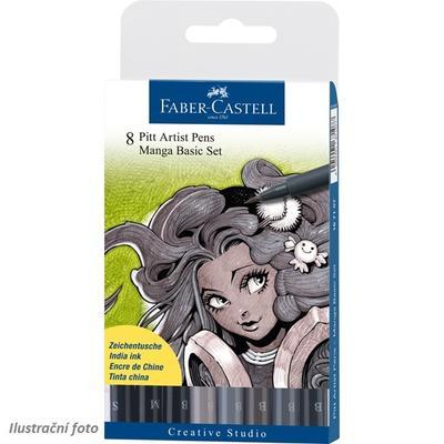 Faber-Castell PITT Artist Pen - Manga 8 ks šedá a černá - 1