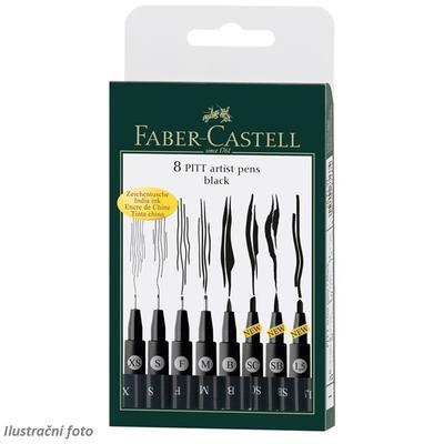 Faber-Castell PITT Artist Pen 8 ks - XS; S; F; M; B; SB; SC; 1,5 - černý - 1