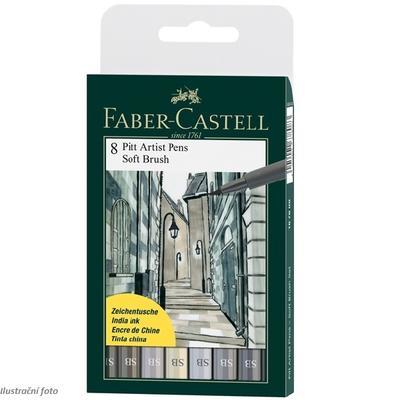 Faber-Castell PITT Artist Pen Soft Brush - Odstíny šedé 8 ks - 1
