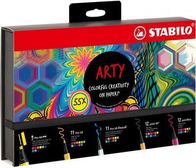 STABILO ARTY Creative set Mix - 55ks, Pen 68 MAX, Pen 68, Pen 68 Brush, point 88, pointMax - 1