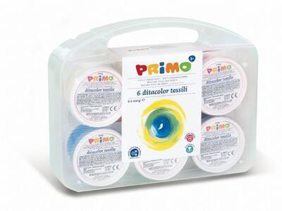 Prstové barvy na textil PRIMO - 6x100 ml "3+",PP box