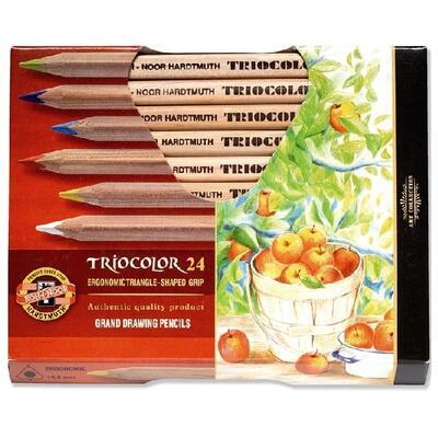 Trojhranné pastelky Triocolor silné - 24 ks přírodní - 1