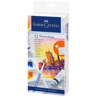 Faber-Castell Akvarelové barvy, papírová krabička - 12ks - 1