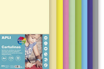 APLI Barevný papír A4 / 170 g - mix pastelových barev 50 listů