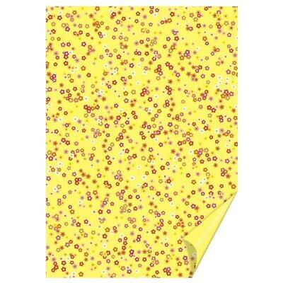 Happy paper A4, 200g/m2 - květiny žlutý