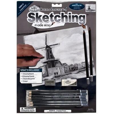 Royal & Langnickel Sketching Made Easy - Skicovací sada, 9 ks - Větrný mlýn - 1