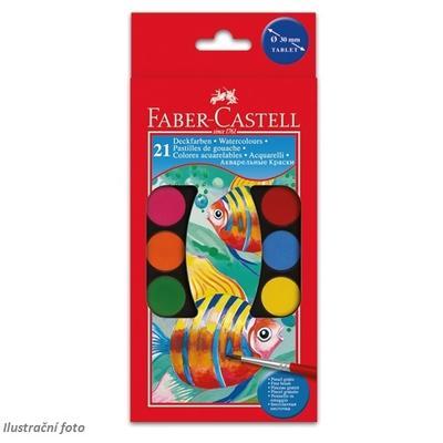 Faber-Castell Vodové barvy - 21 ks, paleta + 1štěteček, 30 mm