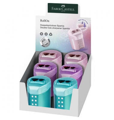 Faber-Castell ořezávátko RollOn Sparkle se zásobníkem, mix barev, metal - 1