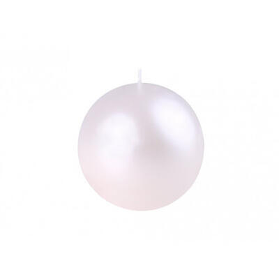 Svíčka - koule, prům. 56mm - Perla bílá