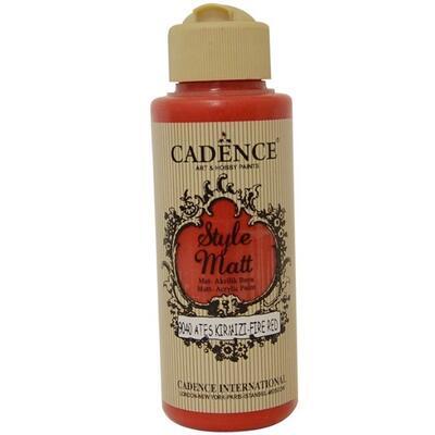 Matná akrylová barva Cadence Style Matt, 120 ml - červená ohnivá