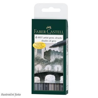 Faber-Castell PITT Artist Pen Brush - Odstíny šedé 6 ks - 1