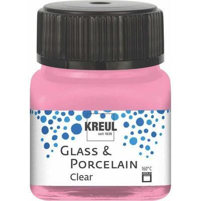 Barva na sklo a porcelán KREUL Clear 20ml - středně růžová