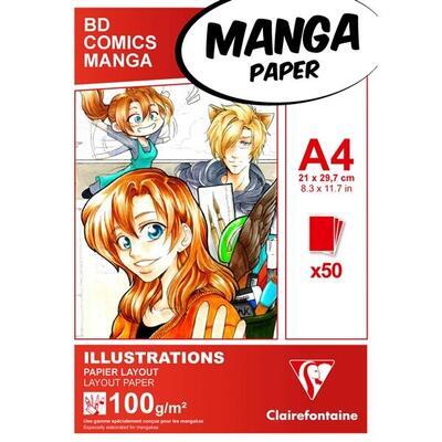 Blok Clairefontaine Manga Illustration A4, 100g/m2, 50 listů - 1