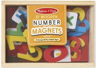 Dřevěné magnety - Číslice, 37 ks - 1