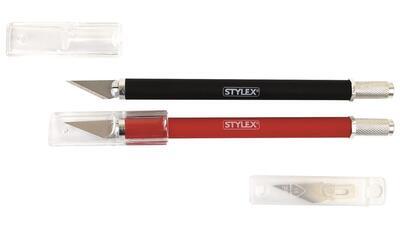 Skalpel Stylex 31245, 3 čepele / mix barev /černý a červený/ - 1
