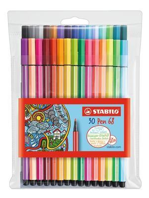 STABILO Pen 68 6830-1  Sada 30 ks, 24 barev + 6 neonových, v plastu - 1