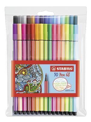 STABILO Pen 68 6830-1  Sada 30 ks, 24 barev + 6 neonových, v plastu - 1