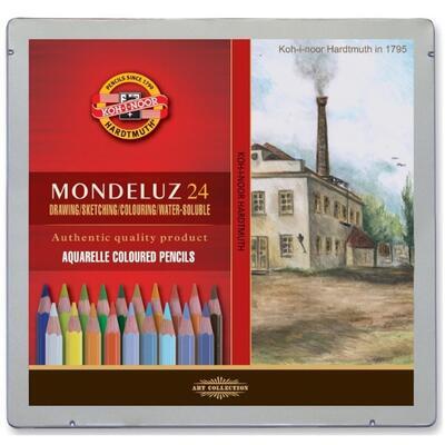 Mondeluz Akvarelové pastelky - Krajina, 24 ks v plechu - 1