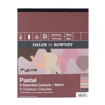 Skicák Murano Pastel 6 Warm Colours - 406x305 mm, 160 g/m2, 30 listů, teplé tóny barev - 1