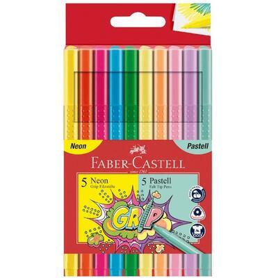 Faber-Castell Fixy Grip, sada Neon a Pastel, 10 ks - 1
