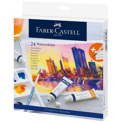 Faber-Castell Akvarelové barvy, papírová krabička - 24ks - 1
