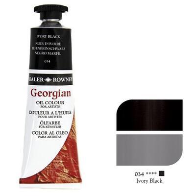 Daler & Rowney Georgian Oil 38ml - Ivory Black 034, olejová barva - 1