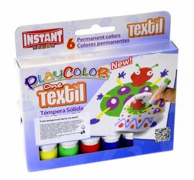 Playcolor Kids - Tuhé temperové barvy na textil /6ks/ - 1