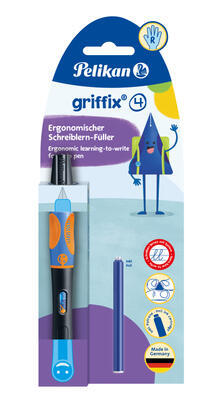 Bombičkové pero Pelikan Griffix 4 pro praváky - neon/černé/blistr - 1