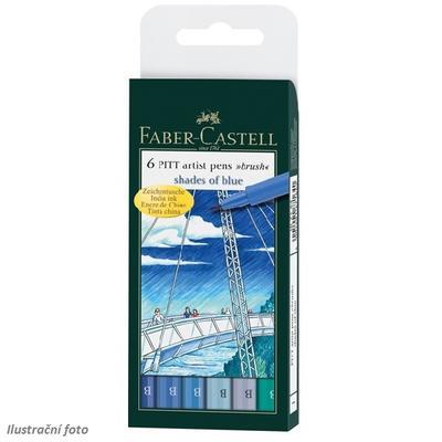 Faber-Castell PITT Artist Pen Brush - Odstíny modré 6 ks - 1