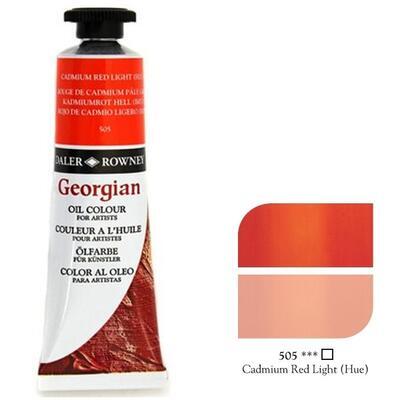 Daler & Rowney Georgian Oil 38ml - Cadmium Red Light 505, olejová barva - 1