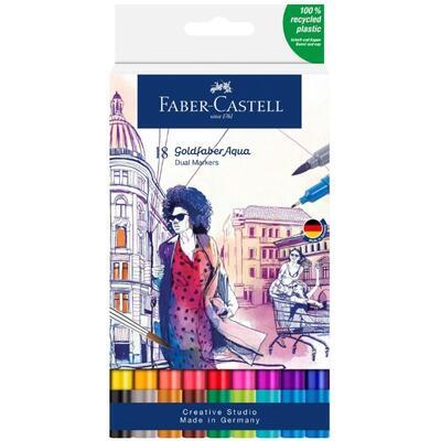 Faber-Castell akvarelové oboustranné popisovače Goldfaber Aqua 18 ks