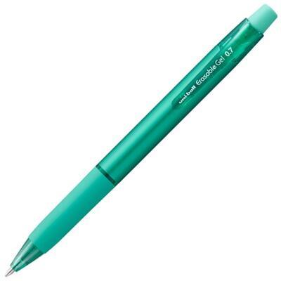 Gumovací pero UNI URN-181 stiskací 0,7 mm - zelené