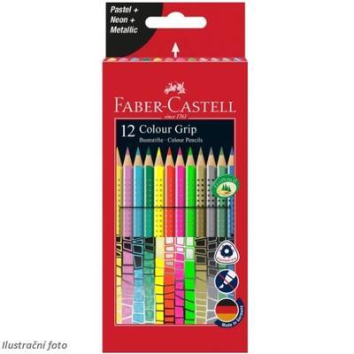 Faber-Castell Pastelky Grip 12ks - pastel, neon, metalic - 1
