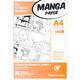Blok Clairefontaine Manga BD/Comic SQUARES A4, 200g/m2, 40 listů - 1/4
