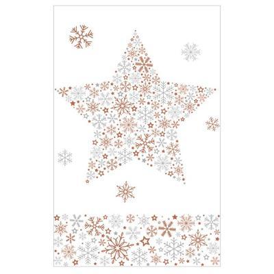 Vánoční ubrus 80x80cm ledové diamantové hvězdy (Frozen star copper)